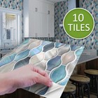 10pcs Blue Pearly Gloss Self-adhesive Bathroom Kitchen Wall Stair Tile Sticker