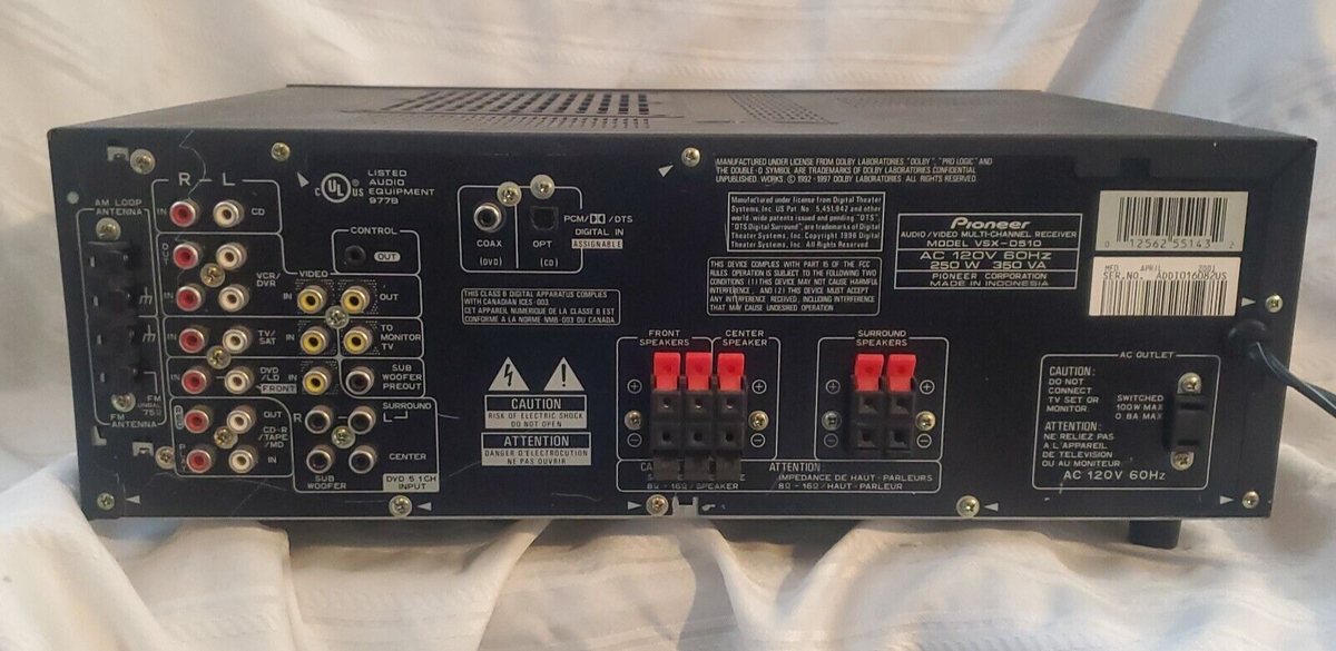 Amplificateur Pioneer VSX-D510 – 5.1 Canaux – 6 Entrées – Testé OK – Occasion