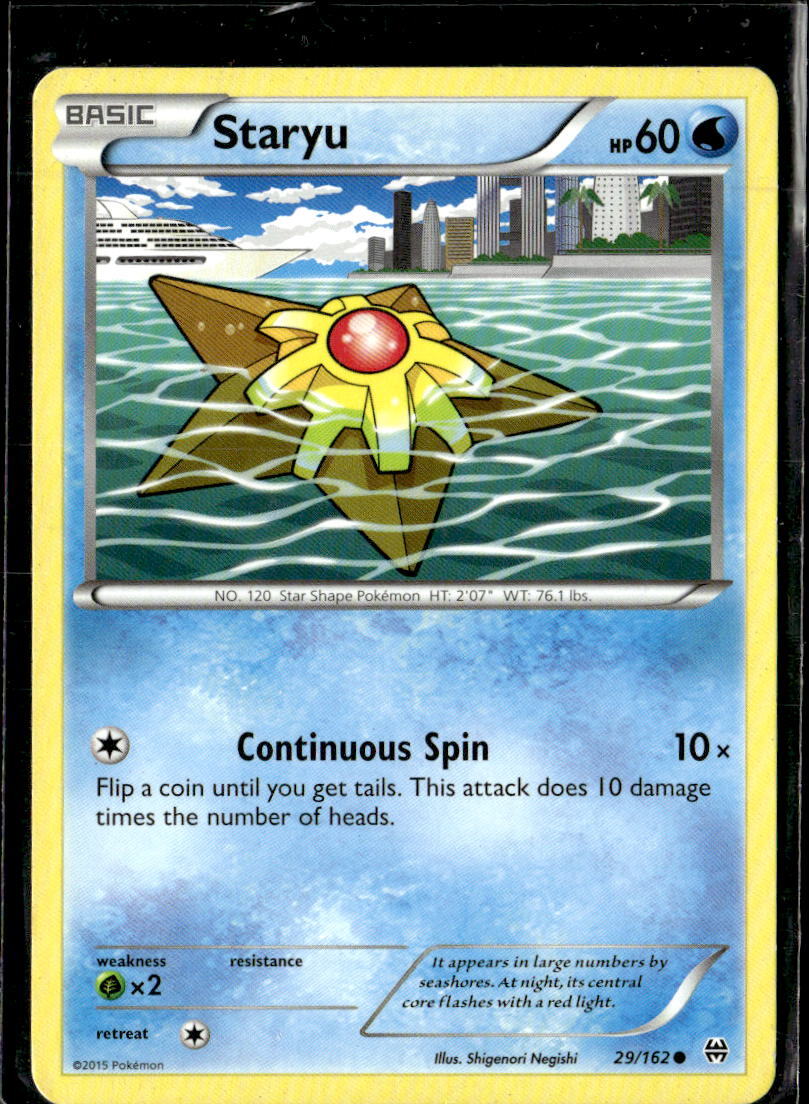 Pokemon Staryu 29/162 BREAKthrough Non Holo Common  2 Card Lot LP