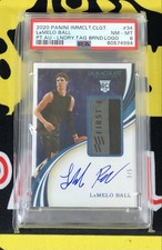 Lamelo Ball Immaculate Rookie On Card Auto Rpa Laundry Tag /5 Hornets Psa 8