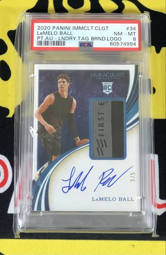 Lamelo Ball Immaculate Rookie On Card Auto Rpa Laundry Tag /5 Hornets Psa 8