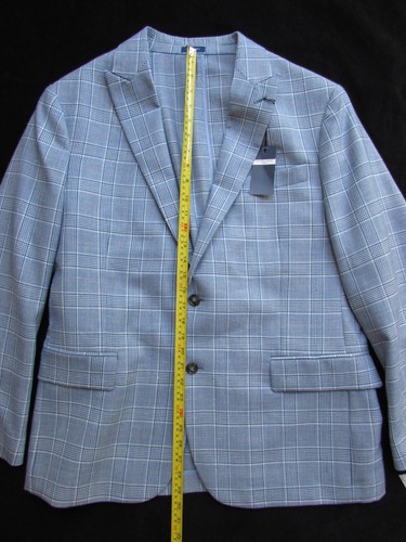 Stafford Men's Classic Fit Suit Jacket Blue Plaid Blazer Wool Blend Sz 44 SHORT - Picture 17 of 22