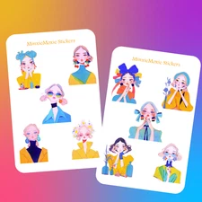 Pop Icon Fashion Girls  - planner/bujo/junk journal stickers