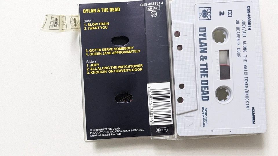BOB DYLAN & GRATEFUL DEAD  MEGA RARE  RARE ISRAELI Cassette - Image 2 of 2