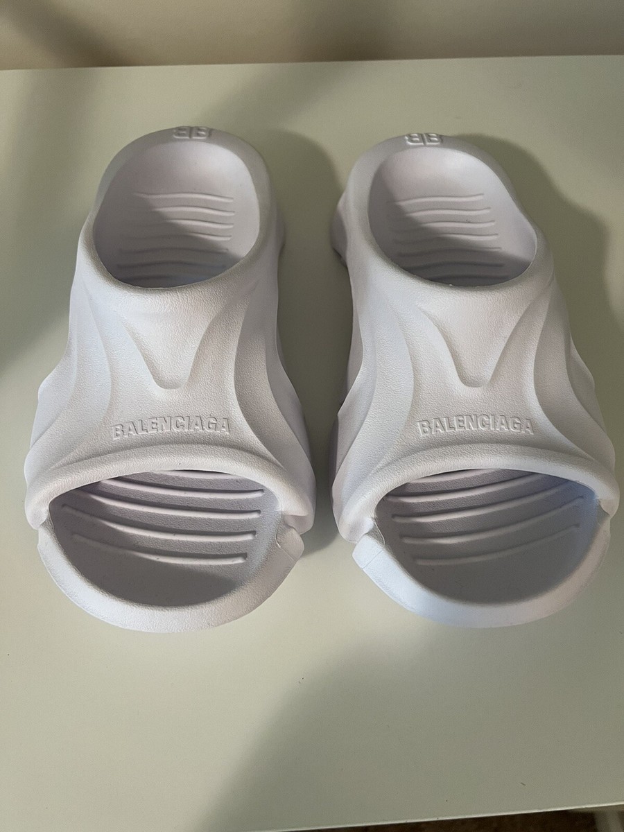 サンダル Balenciaga White Rubber Slippers Balenciaga Slides Size 37 IT