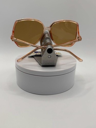 NEW Vintage Oversize Sunglasses Drop Temple Style Crystal Brown Monochrome #830 - Picture 7 of 10