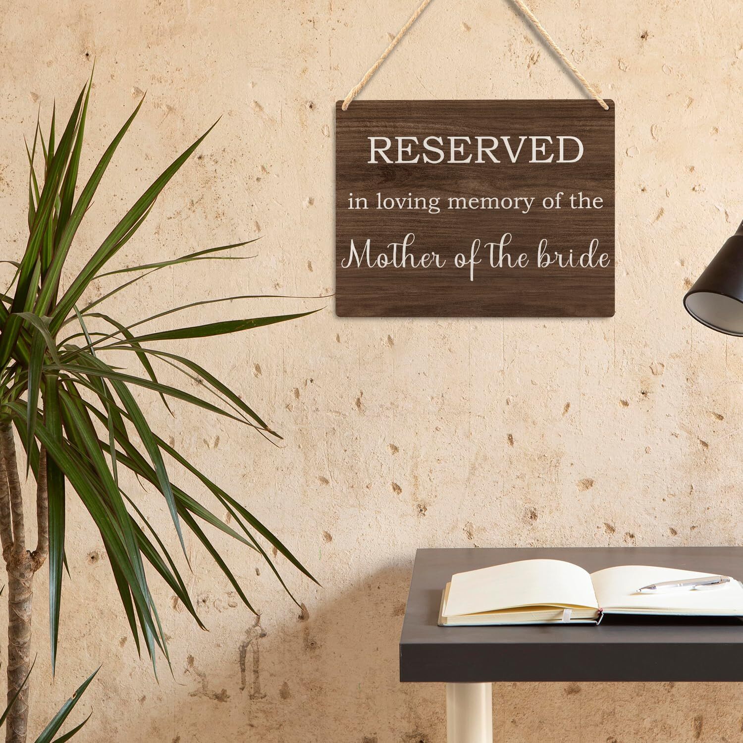 как выглядит Wedding Memorial Sign In Loving Memory of Mother of Bride Wooden Plaque фото