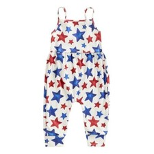 4-th of July Toddler Baby Girl Outfits Red White and Blue Sleeveless Romper J...