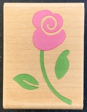 Rubber Stampede Whimsical Rose Stem Rubber Stamp