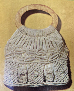 Vtg Rare The Guadalajara Macrame Beige Handbag/Purse 1970s Kit started