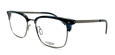 FLEXON BLACK - B2022 441 55/19/145 - BLUE HORN NEW Authentic TITANIUM EYEGLASSES
