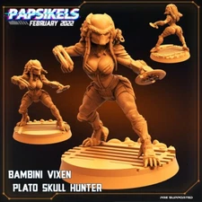 Bambini Vixen Plato Female Skull Hunter 32mm Papsikels Miniature AvP, Predator