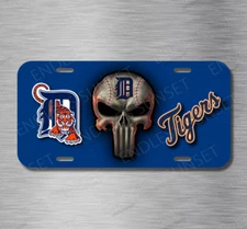 Detroit Tigers Michigan Baseball License Plate Front Auto Tag