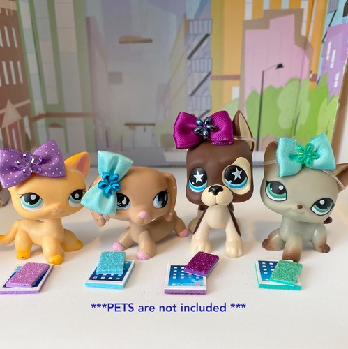 Littlest Pet Shop LPS 3 PC Clothes Accessories Custom Lot 1 Tablet 1 Bow 1 Phone - Picture 3 of 4