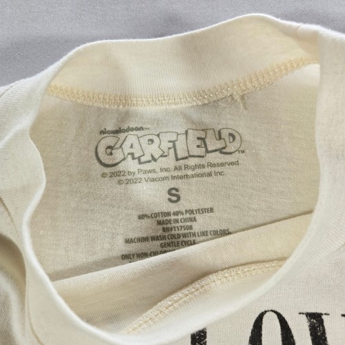 NICKELODEON GARFIELD Self Love Full Front Graphic Tank Top SMALL S - Picture 2 of 5