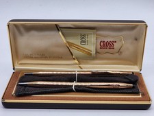 Cross Pen Pencil Set 1/20 14K Gold Filled with Box Paperwork Vintage