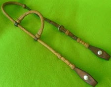 COWBOY TACK ~ DENNIS MORELAND Braided RAWHIDE Headstall Bridle~Silver Bit Concho