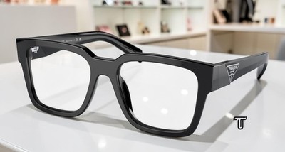 PRADA PR 08ZV 1AB1O1 Black Demo Lens 54 mm Men's Eyeglasses