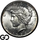 1926 Peace Dollar, Nice Luster, Choice Gem BU++