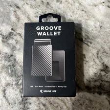 Groove Life Minimal Wallet Carbon Fiber Gunmetal - New With Box - Money Clip