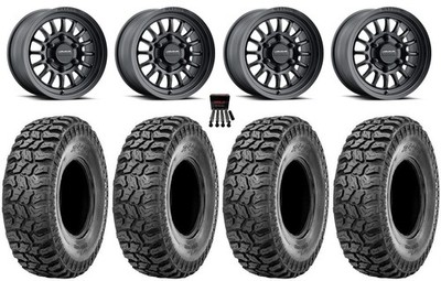 Method 411 15'' Wheels Black 33'' Ridge Saw 2.0 Tires Can-Am Maverick R