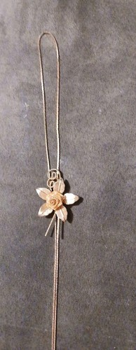 Vtg 80s Avon Gold Tone Rose Slide Pendent Necklace Adjustable Lariat Bolo Style - Picture 3 of 7