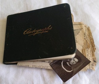 1920 S AUTOGRAPH BOOK.. HUMOUROUS VERSES POETRY WITH SOME LOOSE PHOTOS ETC