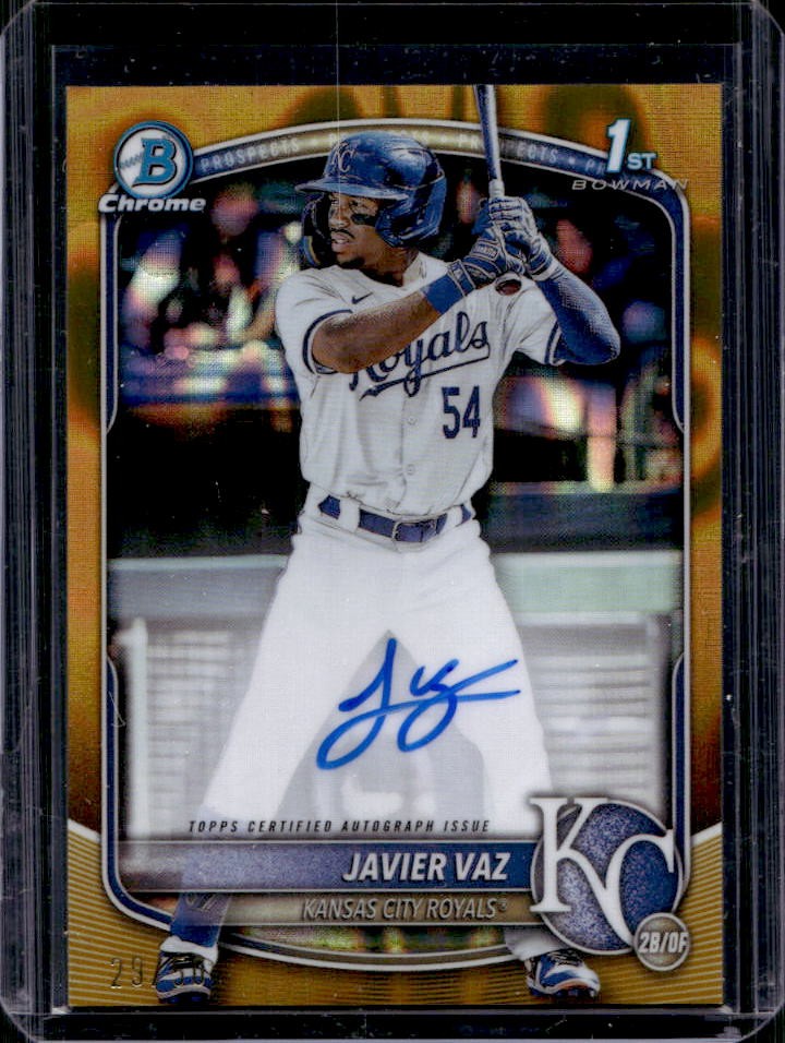 2025 Bowman Javier Vaz Chrome Auto Gold Lava Refractor 1st #29/50