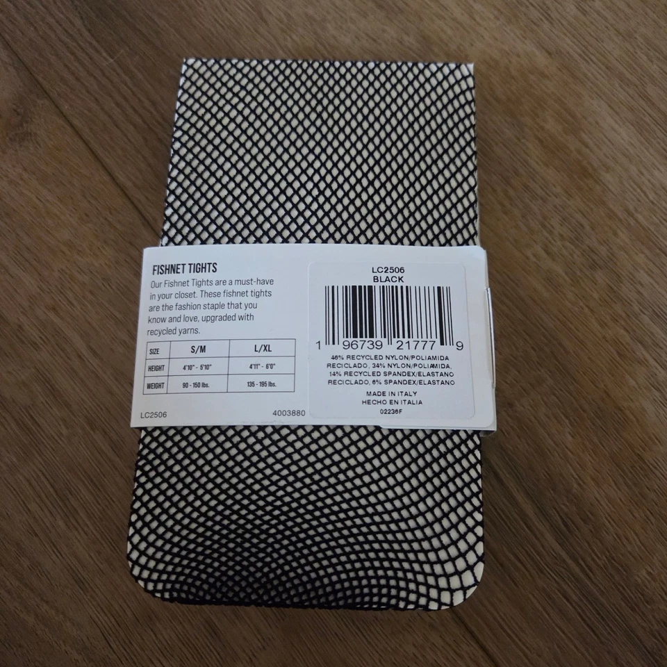 Medias Leggs Fishnet Negras Pequeñas/Medianas S/M Moda Fibras Recicladas Foto 2 de 2