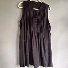 Old Navy Black Pintuck Tassel Tie Sleeveless Rayon Shift Dress Womens XL
