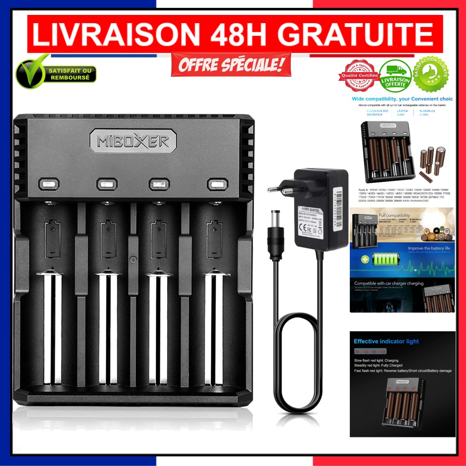 Chargeur de batteries haute sécurité pour alimenter les manettes de jeux et jouets du quotidien