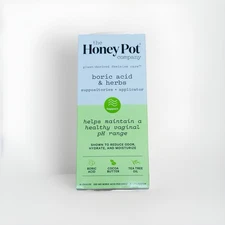 The Honey Pot Company Boric Acid & Herbs Suppositories + Applicator 7 Day