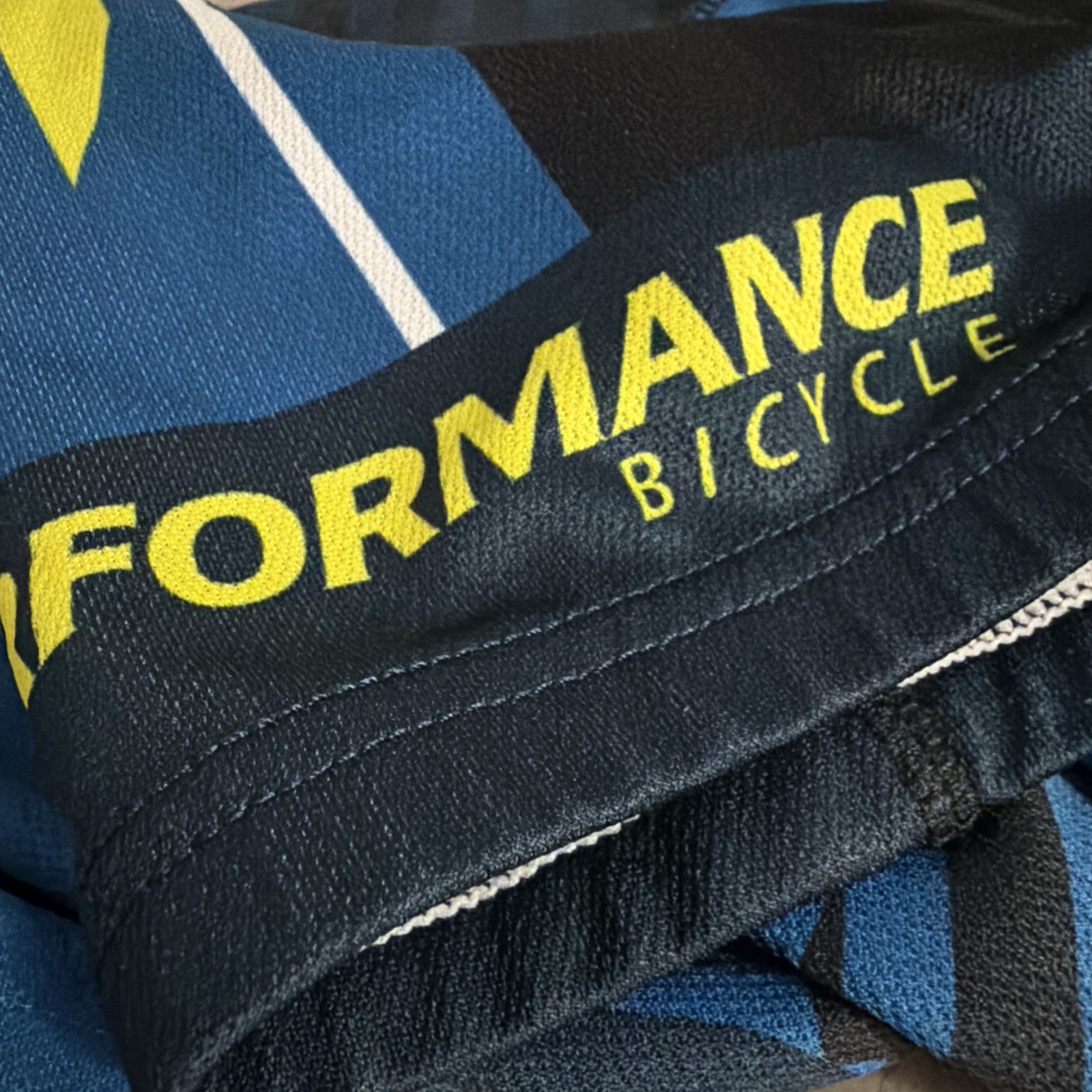 Pearl Izumi Elite XL Full Zip Blue Yellow Cycling Jersey Shirt Bike Geometric