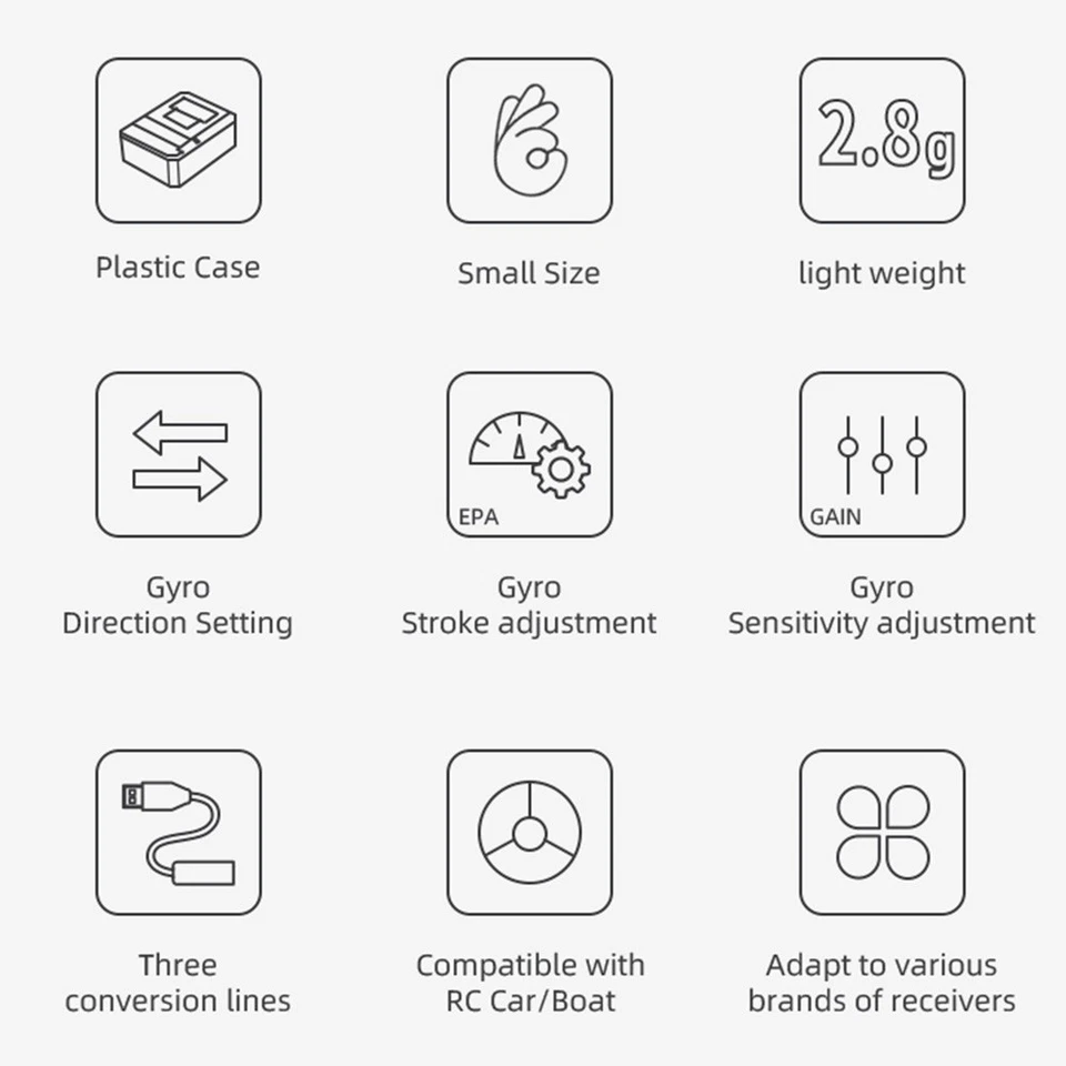 HotRC F11 F12 Metal Gyro Automatic Stability Control 3.5V-9V for RC Car Boat - Image 3 of 4