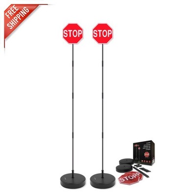Two-Pack LED Garage Stop Signs - Ideal Parking Assistant for All Vehicle Sizes