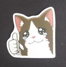 Black Cat Peeking At You Novelty Sticker 1.5" x 1.78" AB