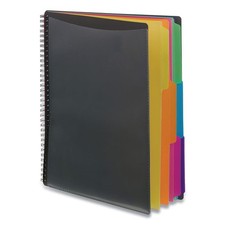 12 Pocket Poly Project Organizer Letter Size Gray With Bright Colors Set