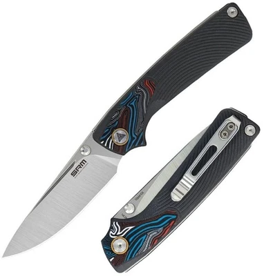 SRM Knives Dome Slipjoint Folding Knife 3" 14C28N Sandvik Steel Blade G10 Handle