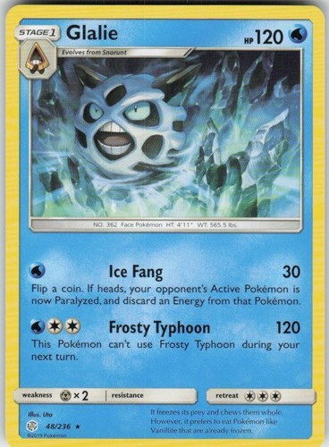 Glalie 48/236 Rare Cosmic Eclipse Near Mint