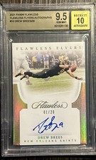 Drew Brees 2021 Panini Flawless #18 Flawless Flyers Auto Gold /20 - BGS 9.5 - 10