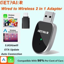 2IN1 GETPAIRR MINI Wireless Android Auto/Carplay Adapter For iPhone USB Dongle