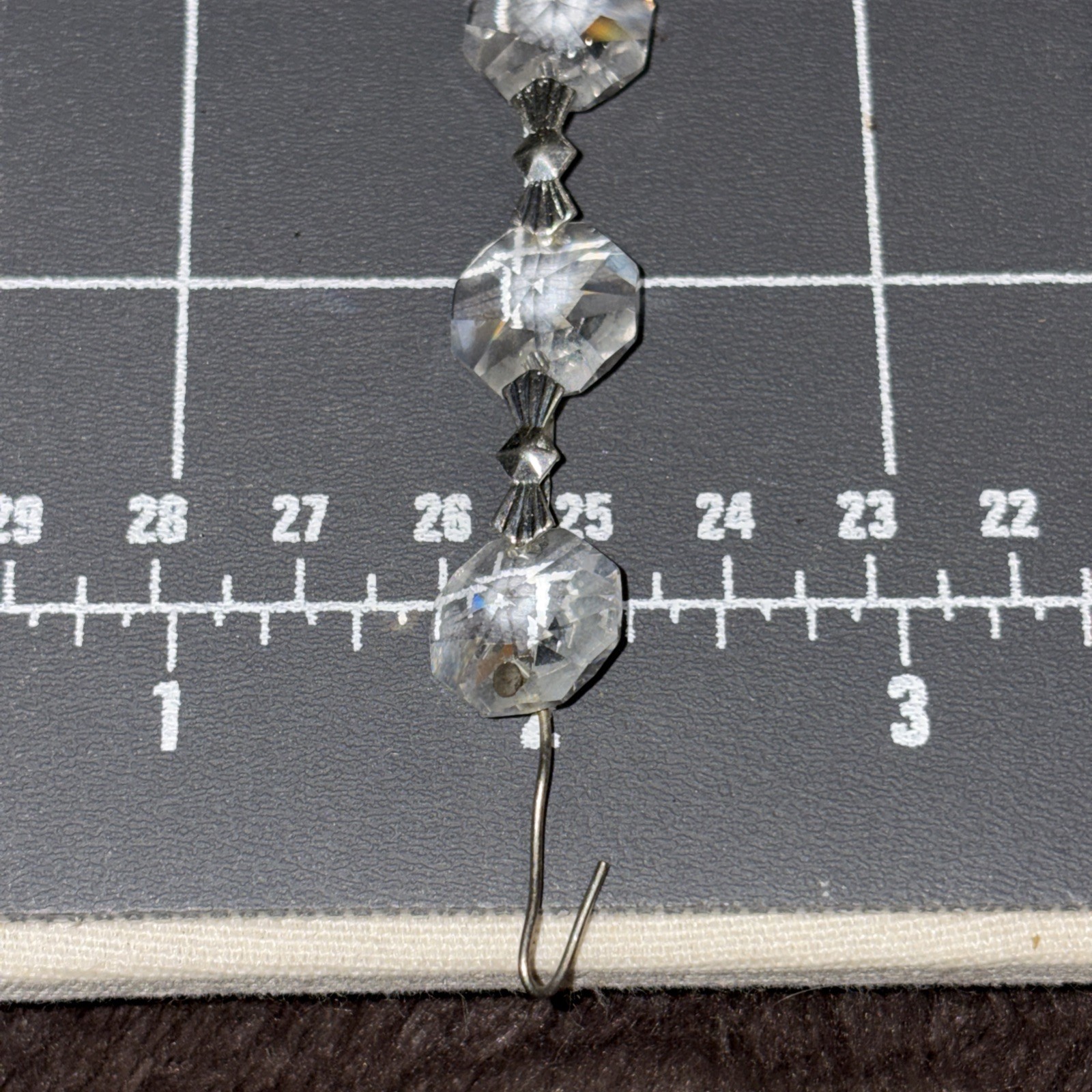 Appr 70 Inches Crystal  14mm Octagon Prism Garland Silver Bowtie Connector Chain