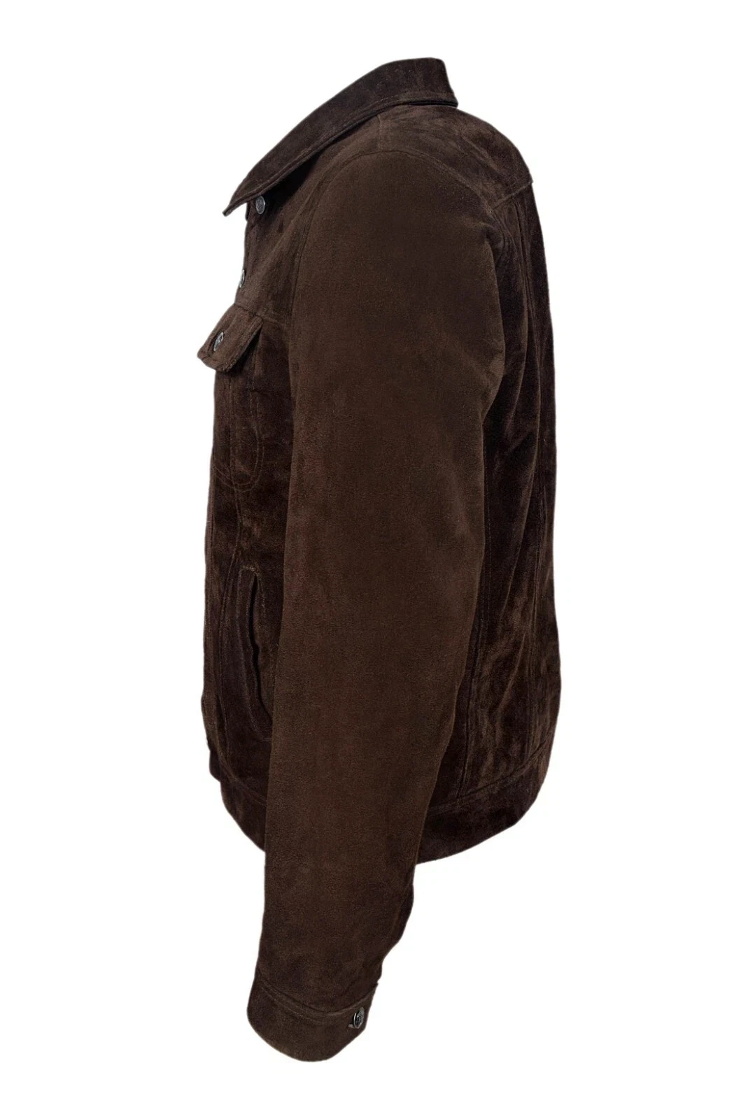 Men's TRUCKER Suede Leather Jacket Western Classic Denim Style Shirt Jacket 1280 - product detail image 3