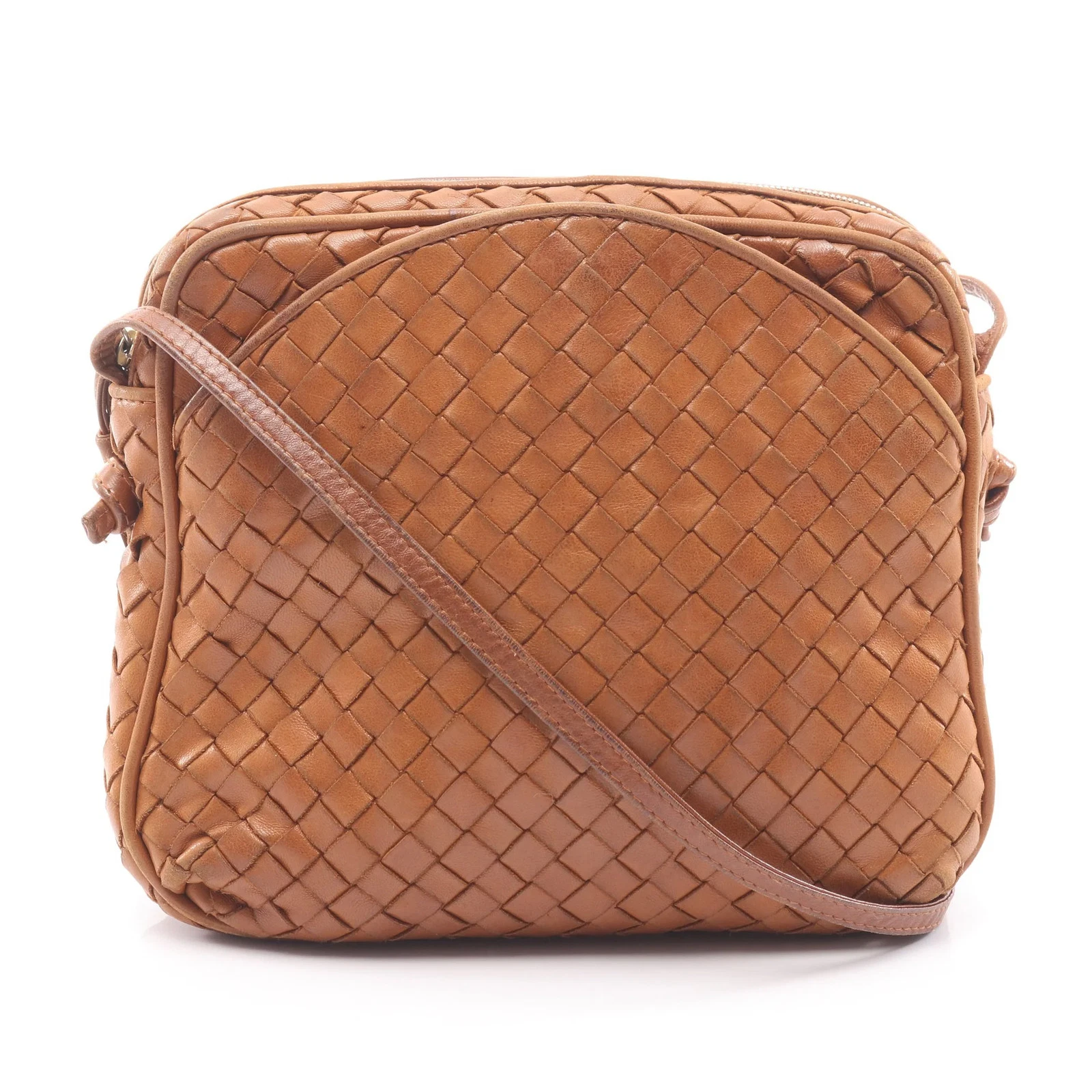 Bottega Veneta — Bottega Veneta Intrecciato Shoulder Bag Brown Leather #RCB5047
