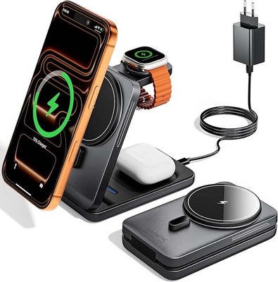 KPON Magsafe Ladestation für Apple Watch und iPhone, 3 in 1