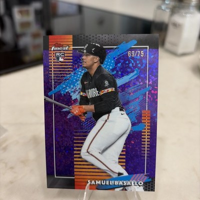 Samuel Basallo 2026 Topps Finest #16 Uncommon Purple Mini Diamond/75 RC Orioles 