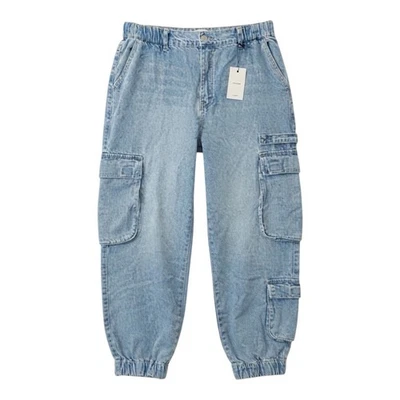 Pantalones de chándal Forever 21 para mujer XL NUEVOS CON ETIQUETAS Denim cargo Y2K ropa de calle utilitarios - Imagen 1 de 4