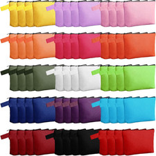 60 Pcs Multicolor Canvas Makeup Bag Bulk Portable Travel Cosmetic Pouch Versatil
