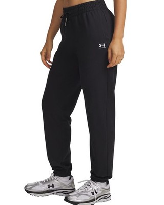 Under Armour Womens Sports Sweatpants Terry Cloth Black Gray