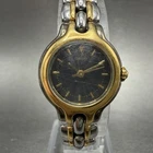 Seiko Watch Women 22mm Black Dial Two Tone Round 1N01-0G39 New Battery